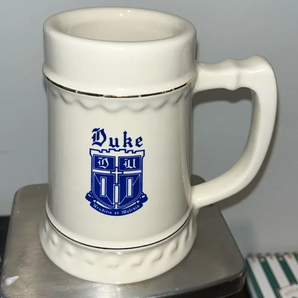 Duke University Blue Devils vintage made USA Mug NCAA Ceramic gold edging retro